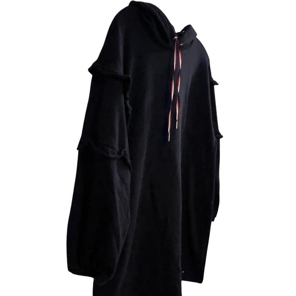 Tommy Hilfiger Women Navy Blue Ruffle Sleeve Hoodie Dress Casual Size XL - Picture 4 of 9